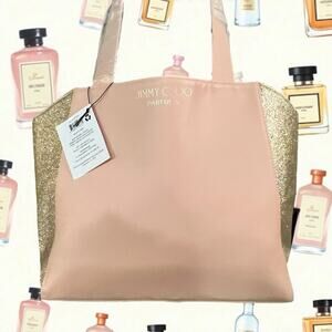 Jimmy Choo Parfums Pink Gold Glitter Tote Bag NEW WITH TAG NWT!